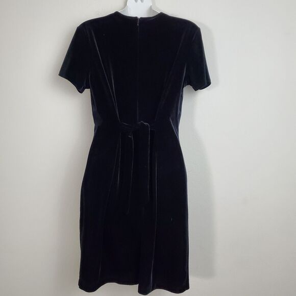 Hillard & Hanson Vintage Dress 8 Black Velvet Mini Grunge 90s Y2K Whimsigoth - Picture 6 of 11
